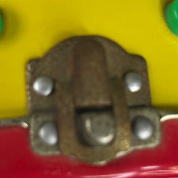 Vintage 1999 M&Ms Round Metal Lunchbox Tin Handle Blue Red - Picture 6 of 10